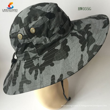 Chapeaux de pate de camouflage militaires en polyester de 7 couleurs Chapeaux de pêcheur de camouflage avec chapeau de chasse de chasse au soleil